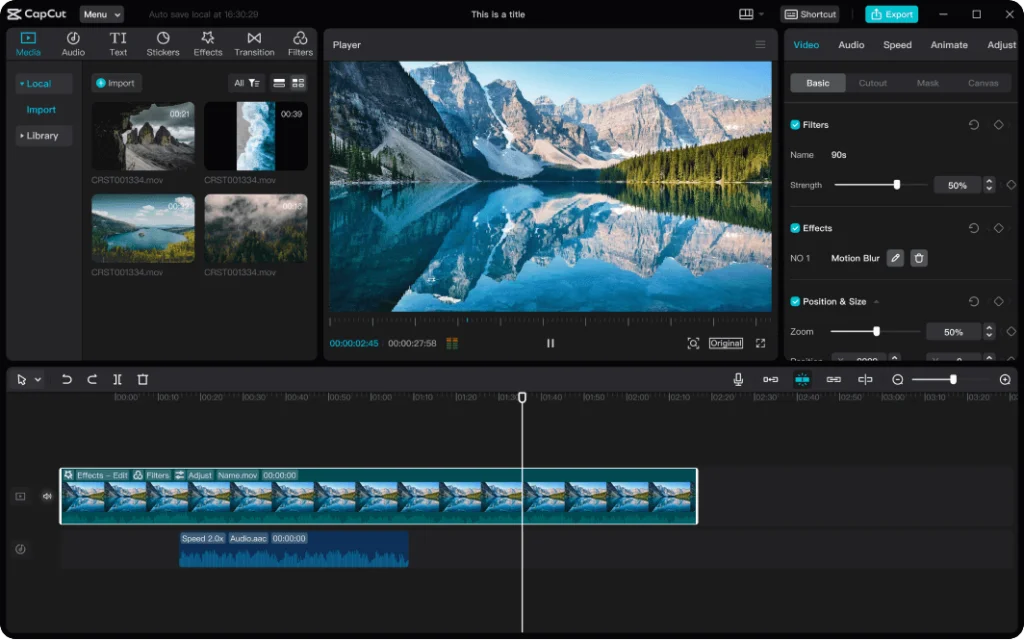 CapCut Pro Free Download For PC 2026